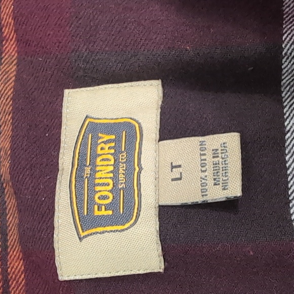 Foundry Plaid flannel shirts, 100% cotton, lot of two, men's LT - Picture 12 of 13